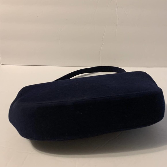 MALAMA Vintage 1940's Felted Wool Handbag/Purse Dark Midnight Blue - Picture 3 of 11